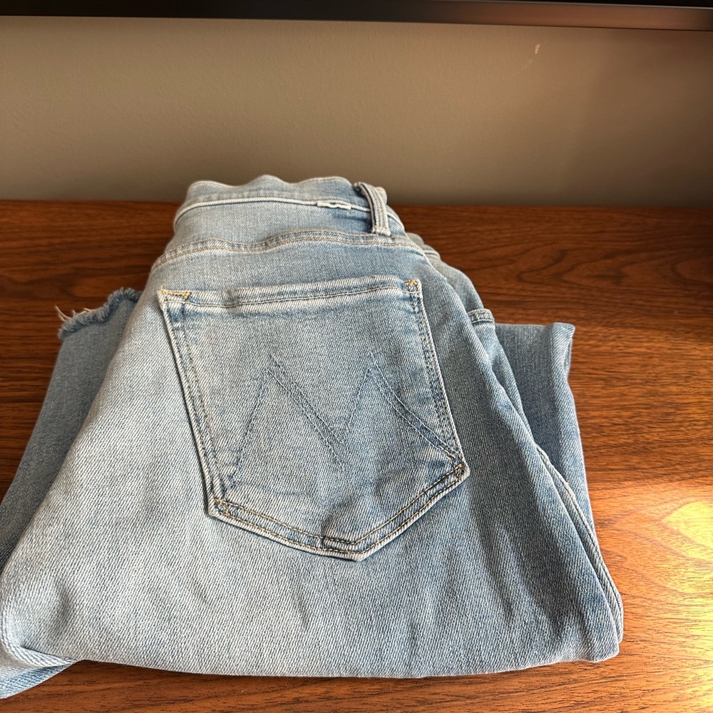 MOTHER Light Wash Cropped Jeans